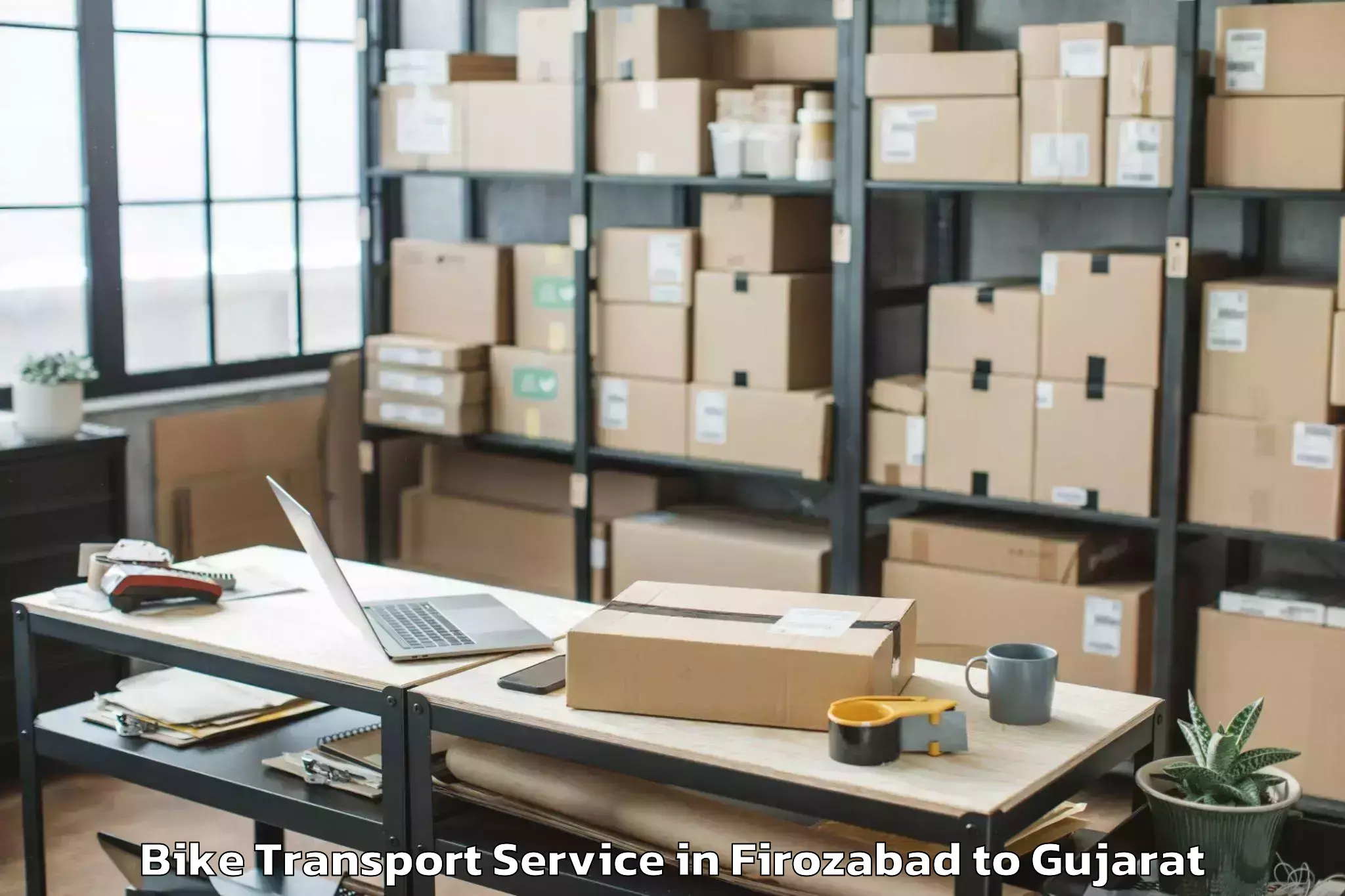 Professional Firozabad to Gusar Bike Transport